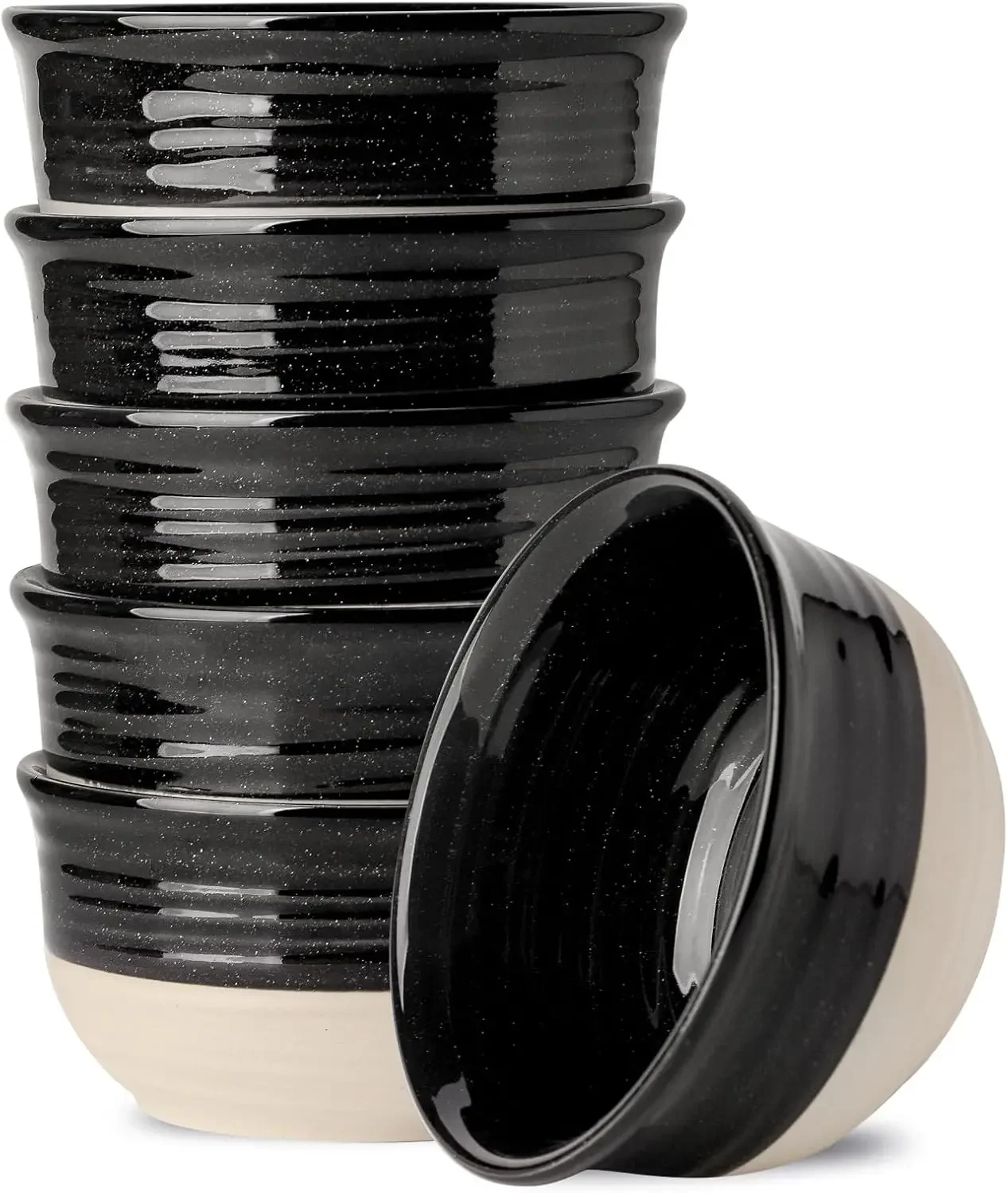 Ceramic Cereal & Soup Bowls Set of 6, 20 Oz Black & Beige Stackable Stoneware Bowls, Farmhouse Bowls for Ramen, Salad, Oatmeal & Rice, Dishwasher & Microwave Safe
Ceramic Cereal & Soup Bowls Set of 6, 20 Oz Black & Beige Stackable Stoneware Bowls, Farmhouse Bowls for Ramen, Salad, Oatmeal & Rice, Dishwasher & Microwave Safe