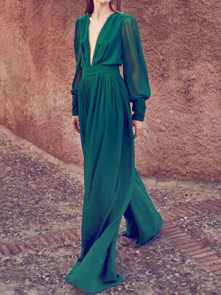 Ele een Wide Leg Jumpsuit Women's Draped Chiffon Pants Skirt V Ne Holiday Dr Long Jumpsuit Street Sle High Waist
Ele een Wide Leg Jumpsuit Women's Draped Chiffon Pants Skirt V Ne Holiday Dr Long Jumpsuit Street Sle High Waist