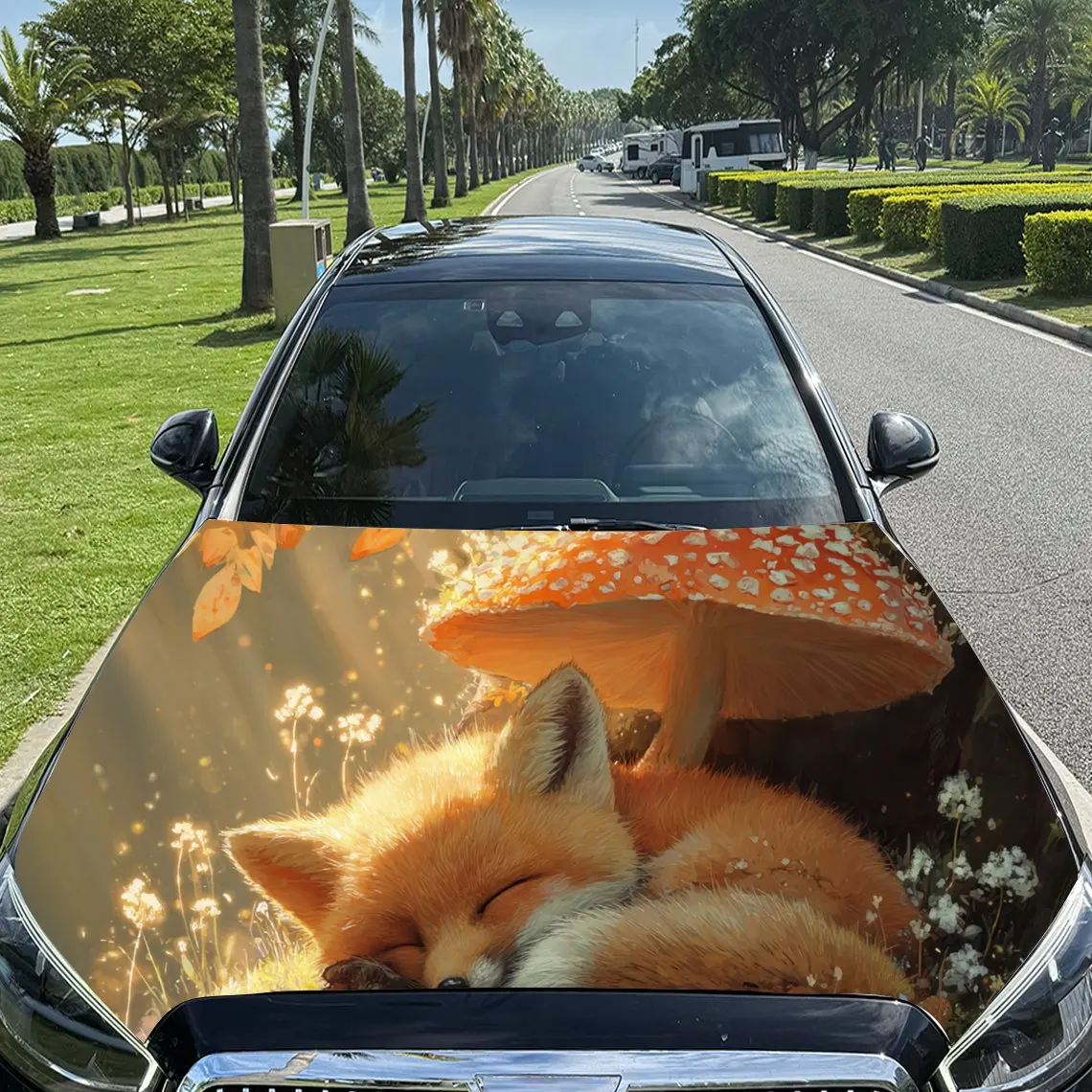 Dreamy Fox in a Cozy Nap Mushroom PVC Car Engine Hood Vinyl Wraps, Self-Adhesive Waterproof Car Hood Decal Sticker, Car Decorati
Dreamy Fox in a Cozy Nap Mushroom PVC Car Engine Hood Vinyl Wraps, Self-Adhesive Waterproof Car Hood Decal Sticker, Car Decorati