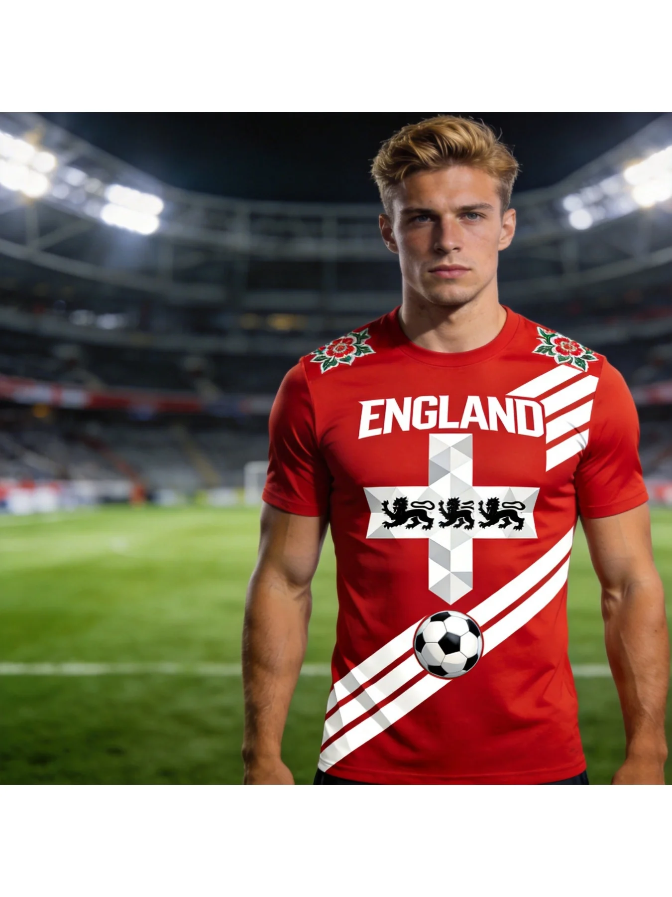 Summer English Style Football Ports T-shirt Loose Athletic Short Sleeve Tops Men's and Women's Mountaineering Red T-shirt
Summer English Style Football Ports T-shirt Loose Athletic Short Sleeve Tops Men's and Women's Mountaineering Red T-shirt