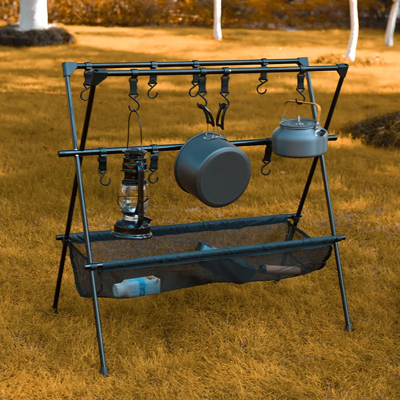 Outdoor Camping Hanging Shelf Multi Aluminum Alloy Triangle Rack Picnic BBQ Tableware Cookware Storage Rack Campsite Tools Shelf
Outdoor Camping Hanging Shelf Multi Aluminum Alloy Triangle Rack Picnic BBQ Tableware Cookware Storage Rack Campsite Tools Shelf