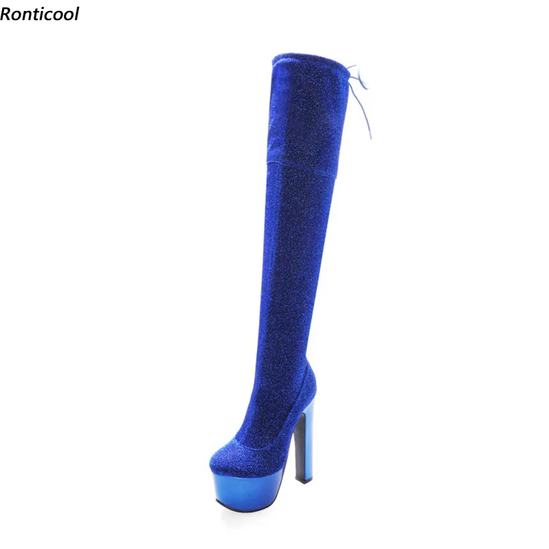 Ronticool 2025 Fashion Women Winter Over The Knee Boots 17 Cm Square High Heels Round Toe Black Red Blue Silver Shoes Size 45
Ronticool 2025 Fashion Women Winter Over The Knee Boots 17 Cm Square High Heels Round Toe Black Red Blue Silver Shoes Size 45