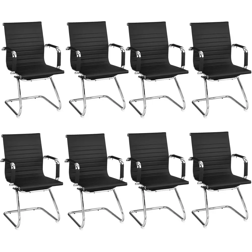 Ergonomic PU Leather Conference Desk Chair Set of 8, Metal Base with Arms, Ideal for Office Meetings
Ergonomic PU Leather Conference Desk Chair Set of 8, Metal Base with Arms, Ideal for Office Meetings