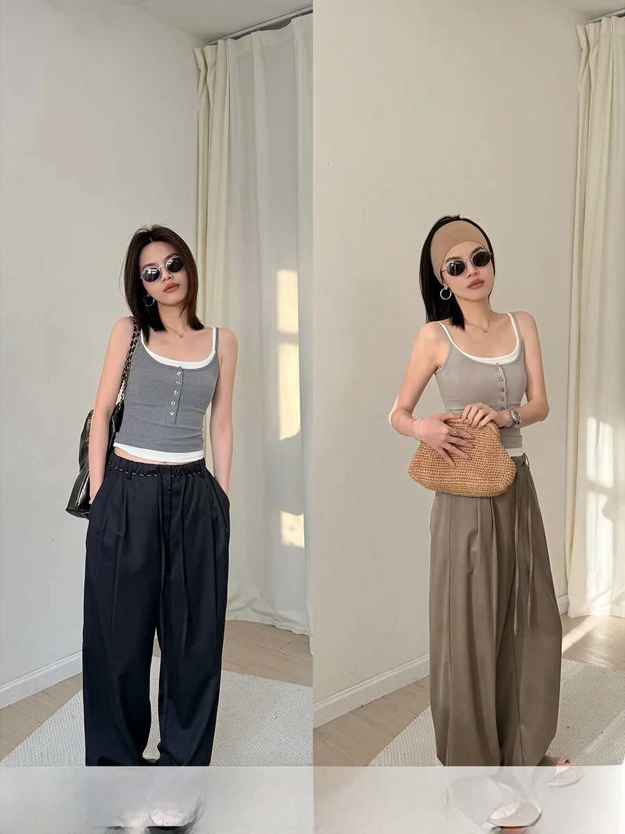 Handmade Belted Casual Trousers Straight Leg Pants Natural Waist Long Pants Polyester Wool Spandex Blend Summer 2025
Handmade Belted Casual Trousers Straight Leg Pants Natural Waist Long Pants Polyester Wool Spandex Blend Summer 2025
