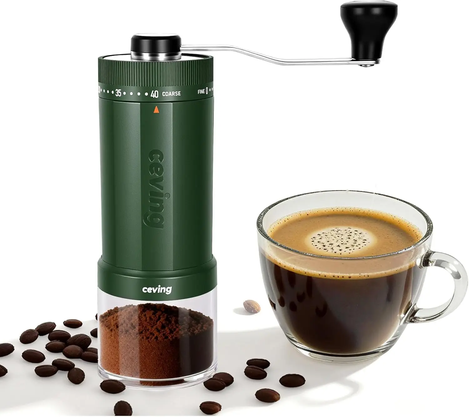 World's First 60g Lar Capacity Manual Coffee Grinder, Portable Hand Coffee Bean Mill with 40 Adjustable Settings, Cera
World's First 60g Lar Capacity Manual Coffee Grinder, Portable Hand Coffee Bean Mill with 40 Adjustable Settings, Cera