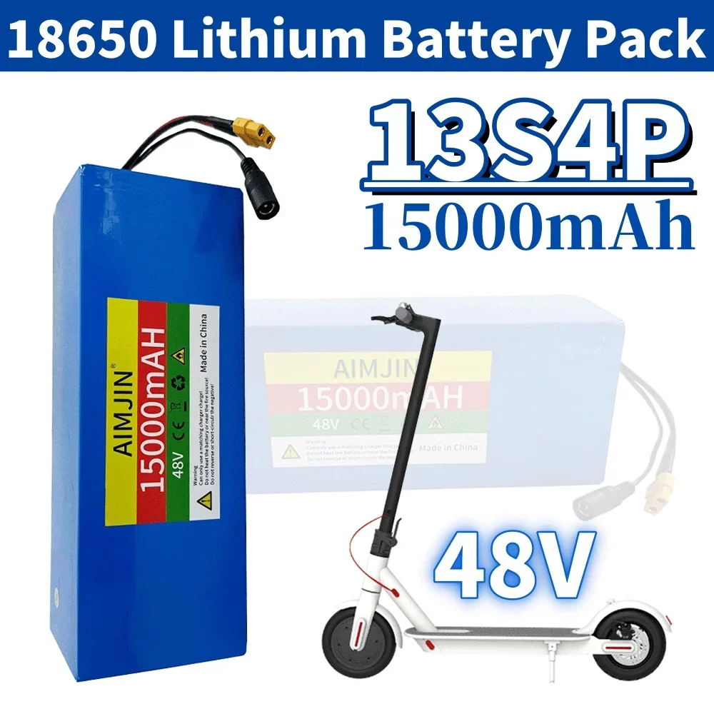48V 15AH 18650 Lithium Battery 13S4P High Power 500W Scooter Batteries 54.6v 15000mAh Rechargeable battery pack
48V 15AH 18650 Lithium Battery 13S4P High Power 500W Scooter Batteries 54.6v 15000mAh Rechargeable battery pack