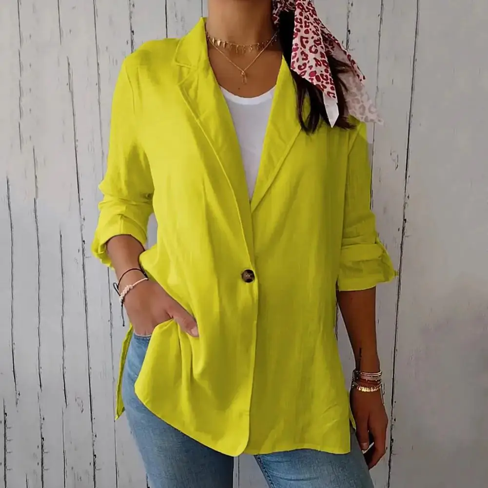 Women Coat Elegant Lapel Suit Coat for Women Long Sleeve Business Outwear Single Breasted Jacket with Side Slit Hem Side Slit
Women Coat Elegant Lapel Suit Coat for Women Long Sleeve Business Outwear Single Breasted Jacket with Side Slit Hem Side Slit