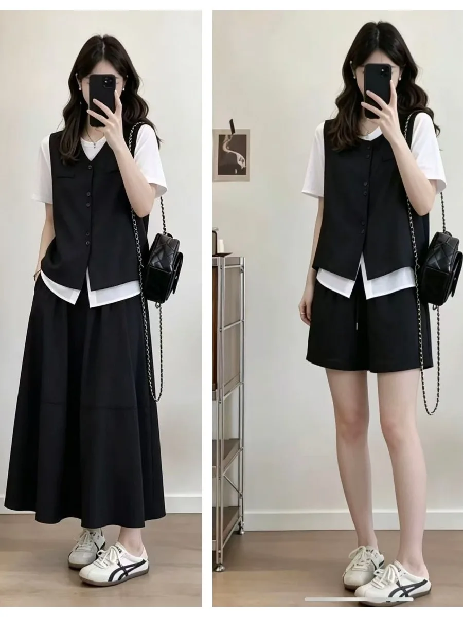 plus Size Women's Lazy Style Casual Color Block Half Skirt Set High Waist Flower Bud Summer New Fashion Commute Short Sleeve
plus Size Women's Lazy Style Casual Color Block Half Skirt Set High Waist Flower Bud Summer New Fashion Commute Short Sleeve