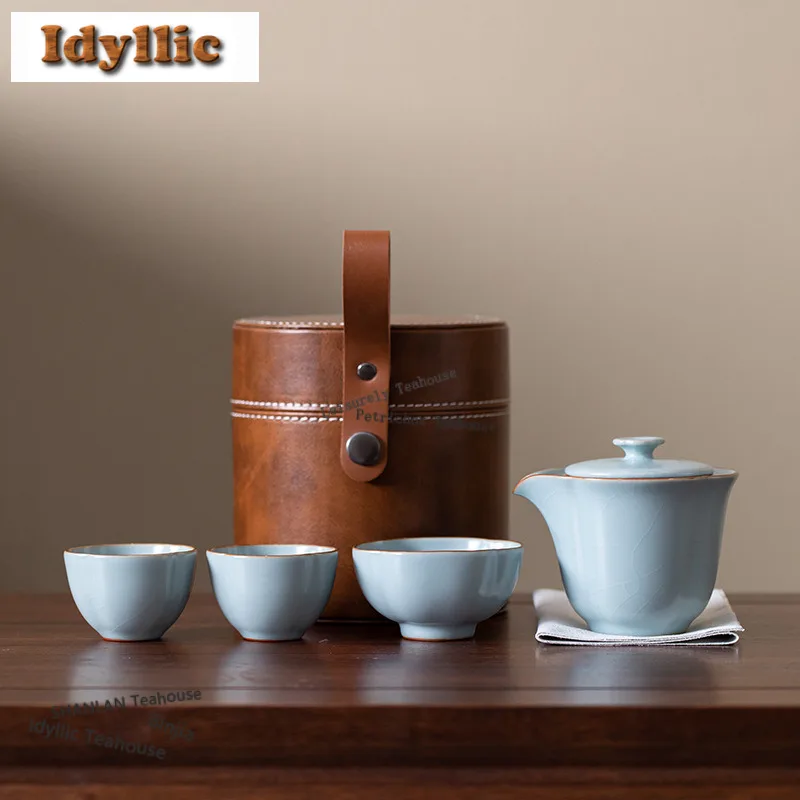 Ru Kiln Travel Tea Set Kit Ancient Tea Set Complete Set 1 Pot 3 Cups Tea Maker Organizer Portable Picnic Handbag Accessories
Ru Kiln Travel Tea Set Kit Ancient Tea Set Complete Set 1 Pot 3 Cups Tea Maker Organizer Portable Picnic Handbag Accessories