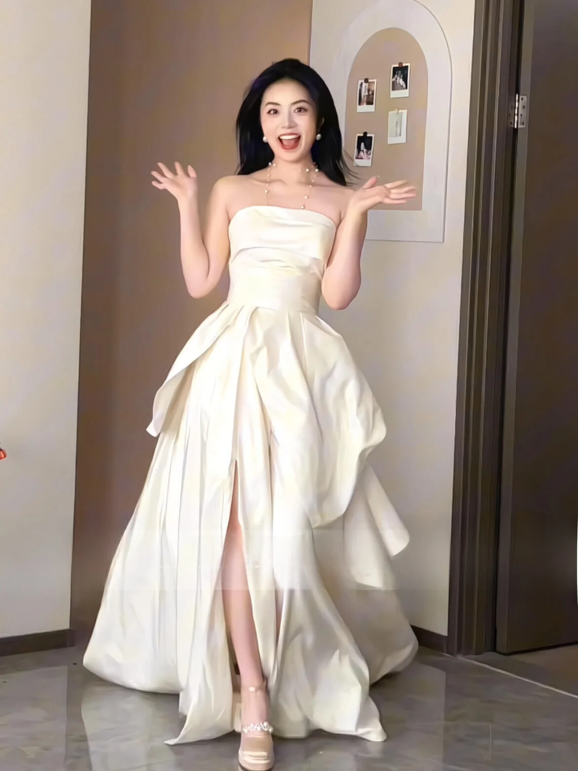 Ele Satin Light Wedding Dr White High-End Princ Sle Luxury Bride-to-be Marriage Engagement Outing Gown
Ele Satin Light Wedding Dr White High-End Princ Sle Luxury Bride-to-be Marriage Engagement Outing Gown