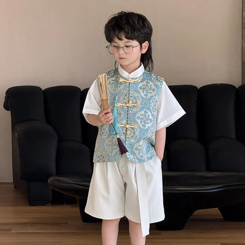 Children's 2025 Summer New Vest Shorts New Chinese Style Boys Tang Suit Hanfu Handsome Chinese Style
Children's 2025 Summer New Vest Shorts New Chinese Style Boys Tang Suit Hanfu Handsome Chinese Style