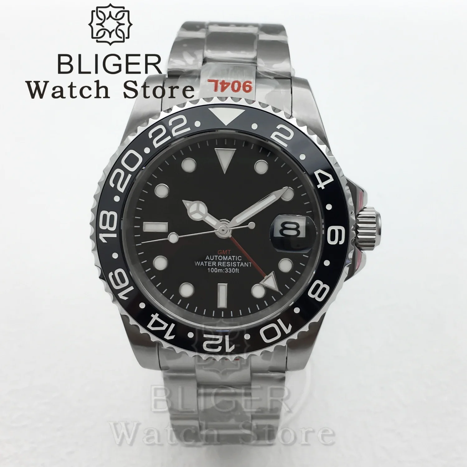 BLIGER 40mm NH34 GMT Diver Watch For Men Black Ceramic bezel Sapphire Glass Red Blue White Green GMT Text and Hand Waterproof
BLIGER 40mm NH34 GMT Diver Watch For Men Black Ceramic bezel Sapphire Glass Red Blue White Green GMT Text and Hand Waterproof