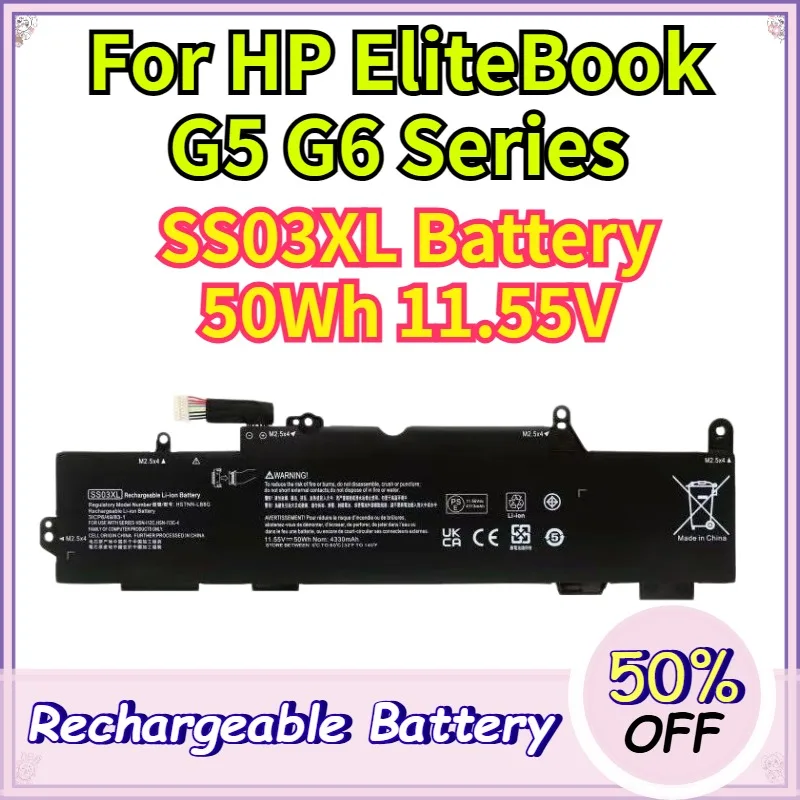 11.55V 4330mAh 50Wh SS03XL Laptop Battery High-Quality for HP EliteBook 840 G5 G6 735 745 830 G5 Replacement
11.55V 4330mAh 50Wh SS03XL Laptop Battery High-Quality for HP EliteBook 840 G5 G6 735 745 830 G5 Replacement