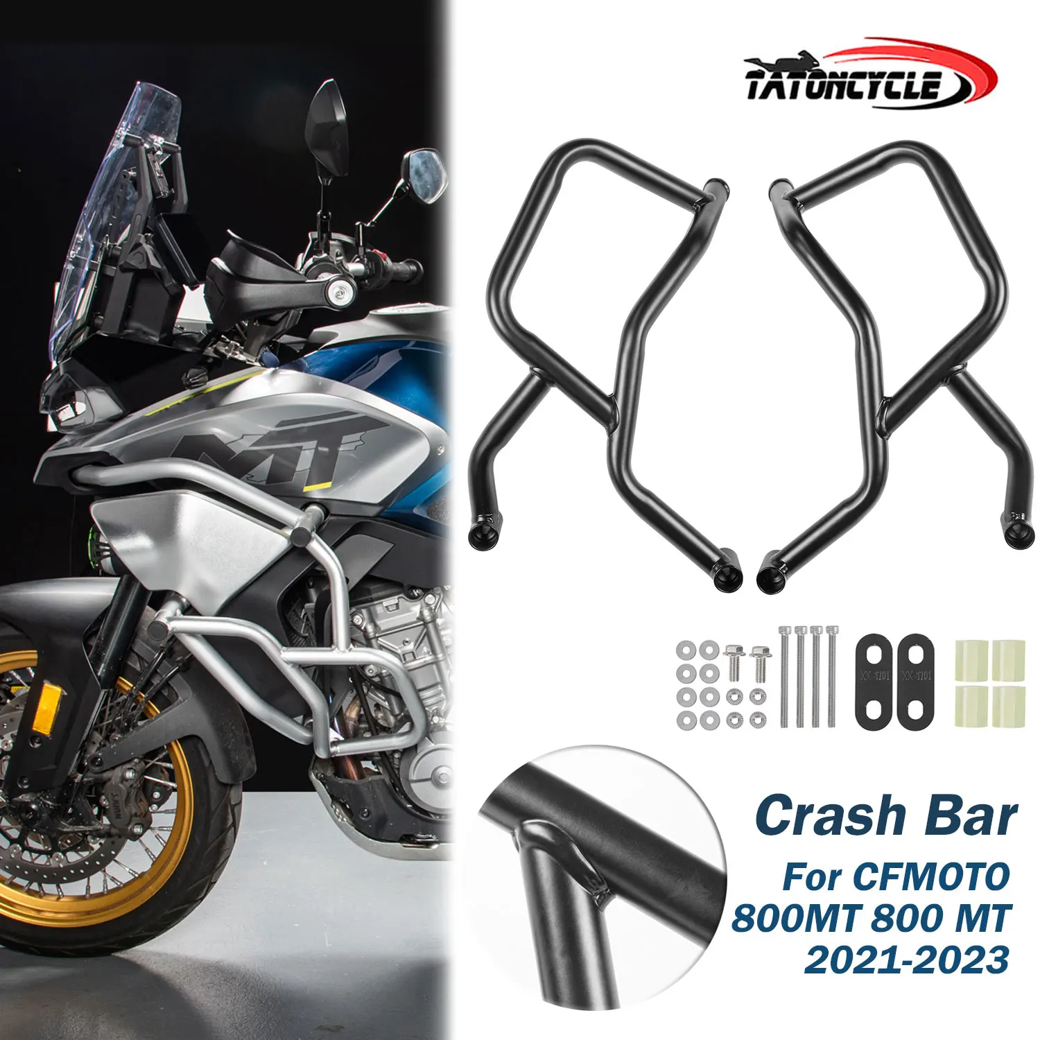 Crash Bar for CFMOTO 800MT 2021 2022 2023 Bumper Protection Motorcycle Engine Guard Defense Bumper Steel Accessories Parts
Crash Bar for CFMOTO 800MT 2021 2022 2023 Bumper Protection Motorcycle Engine Guard Defense Bumper Steel Accessories Parts