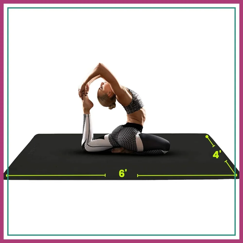 Large Yoga Mat 6x4 ft, 1/4" & 1/2" Thick Exercise Mat for Home Workout, Extra Wide Mat for Yoga Pilates Stretching
Large Yoga Mat 6x4 ft, 1/4" & 1/2" Thick Exercise Mat for Home Workout, Extra Wide Mat for Yoga Pilates Stretching