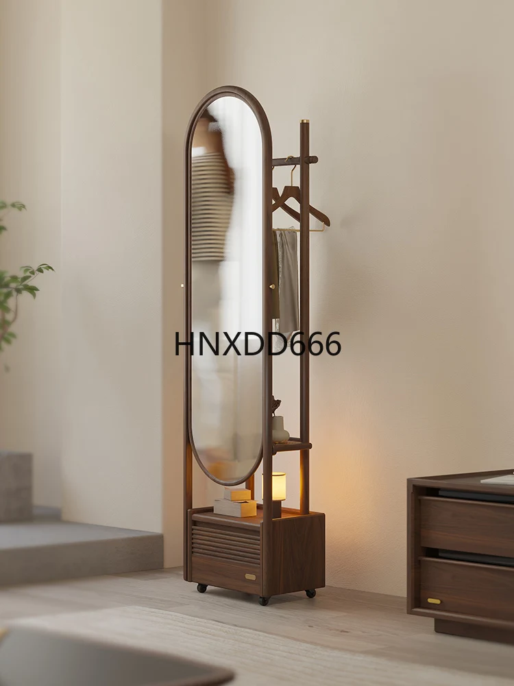 Solid wood movable full-body mirror bedroom bedside mirror frame small mirror coat rack
Solid wood movable full-body mirror bedroom bedside mirror frame small mirror coat rack