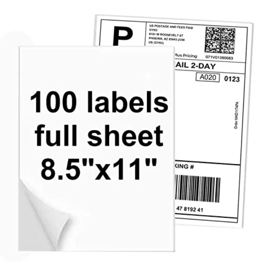 Full Sticker Paper for Laser and Ink Jet Printers, 1 Full Sheet Address Shipping Label, Labels
Full Sticker Paper for Laser and Ink Jet Printers, 1 Full Sheet Address Shipping Label, Labels