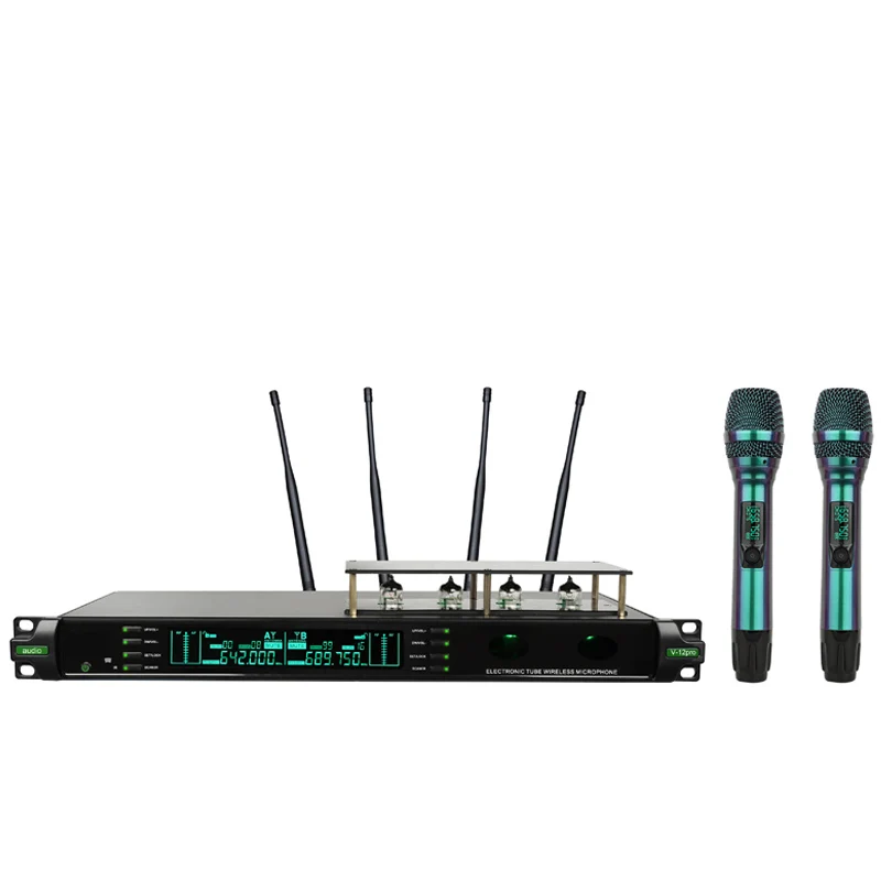 V-12PRO Electronic Tube Wireless Microphone Suitable For high fidelity and warm sound color Stage performance
V-12PRO Electronic Tube Wireless Microphone Suitable For high fidelity and warm sound color Stage performance