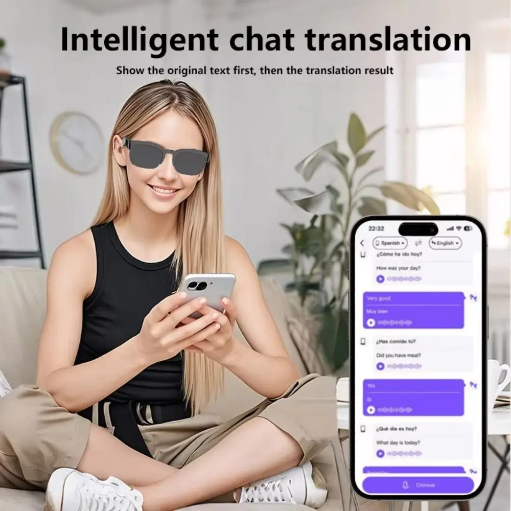 AI Translation Translation Smart Glasses Bluetooth 6.0 144 Languages AI Translation Glasses Conversation Recording
AI Translation Translation Smart Glasses Bluetooth 6.0 144 Languages AI Translation Glasses Conversation Recording