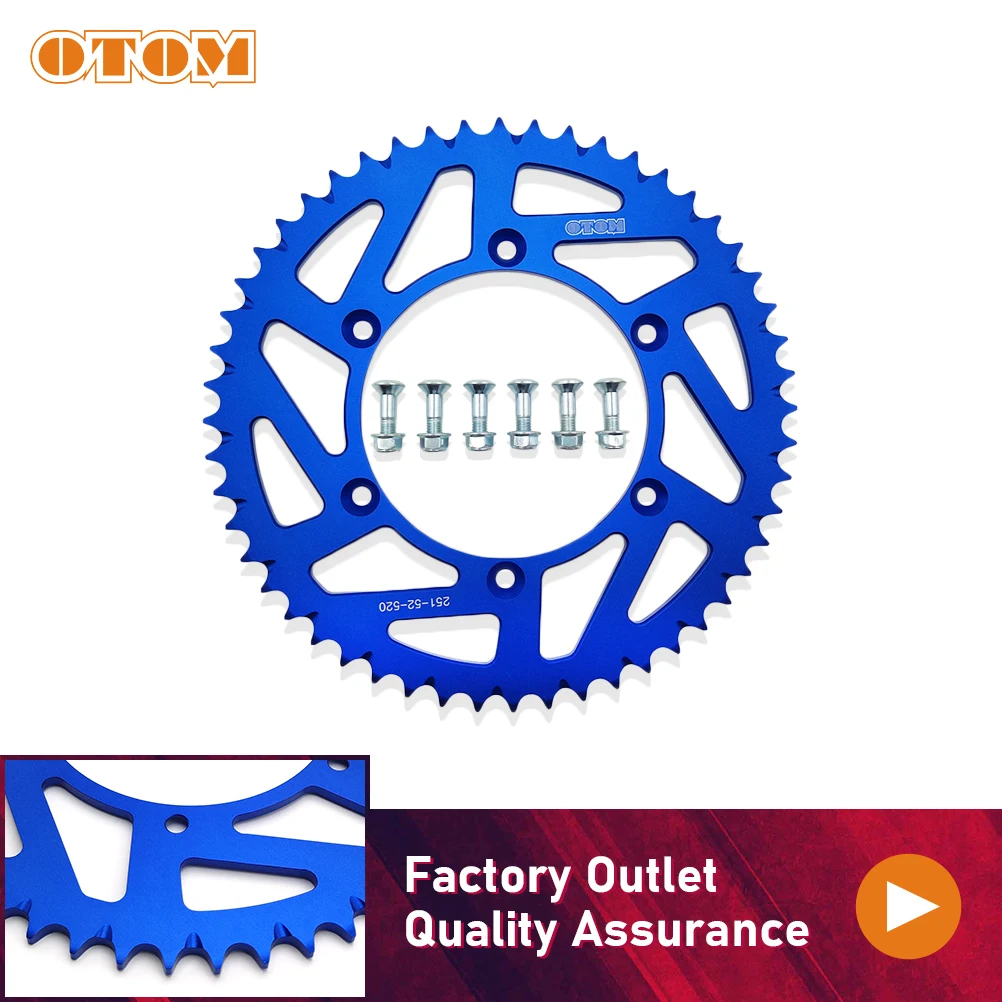 Задняя звездочка цепи для мотоцикла OTOM 52T CNC 7075 алюминиевая пластина тормозного диска для YAMAHA YZ125 YZ250 YZ450F WR450F
Задняя звездочка цепи для мотоцикла OTOM 52T CNC 7075 алюминиевая пластина тормозного диска для YAMAHA YZ125 YZ250 YZ450F WR450F