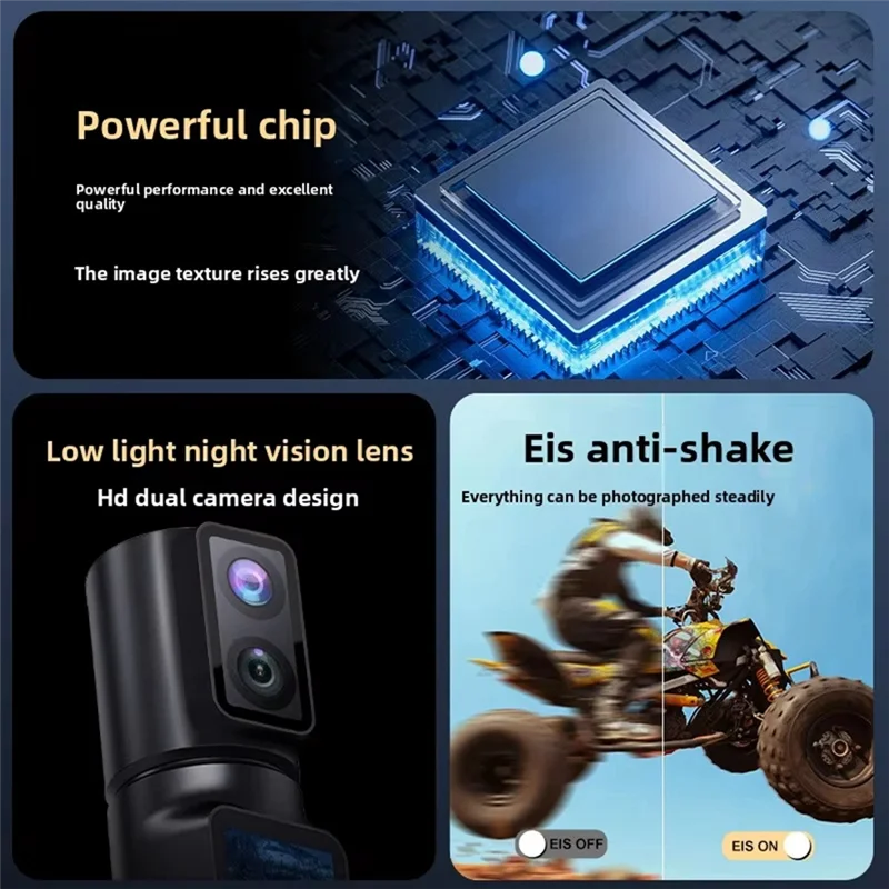 【COOL】Dual Lens 6K Portable Handheld Action Camera EIS 5X Zoom 350° Rotating Wifi Pocket DV Screen Recorder
【COOL】Dual Lens 6K Portable Handheld Action Camera EIS 5X Zoom 350° Rotating Wifi Pocket DV Screen Recorder