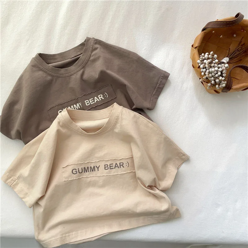 Solid Color letter Tees Boys Clothing Summer Casual Korean Style Short Sleeved Tops T Shirts Children's Wear Fashion T-shirt
Solid Color letter Tees Boys Clothing Summer Casual Korean Style Short Sleeved Tops T Shirts Children's Wear Fashion T-shirt