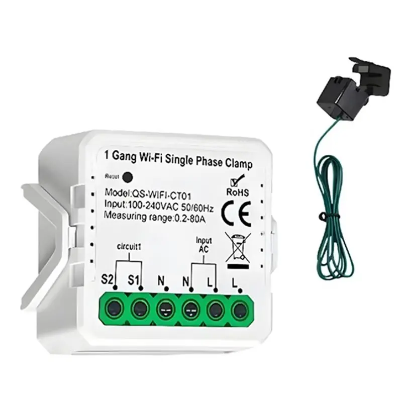 ABGN Tuya Wifi Smart Energy Meter 1CH 80A Consumption & Solar PV Production Monitor Real-Time Power Tracking
ABGN Tuya Wifi Smart Energy Meter 1CH 80A Consumption & Solar PV Production Monitor Real-Time Power Tracking