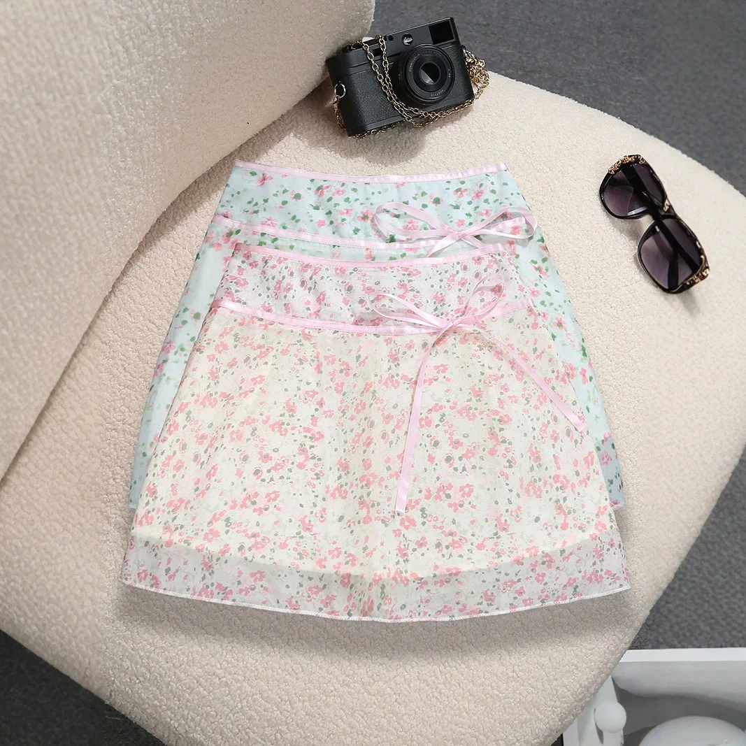 Sweet Lace-up Bow Floral Skirt Summer New Anti-light Chiffon Skirt for Women
Sweet Lace-up Bow Floral Skirt Summer New Anti-light Chiffon Skirt for Women