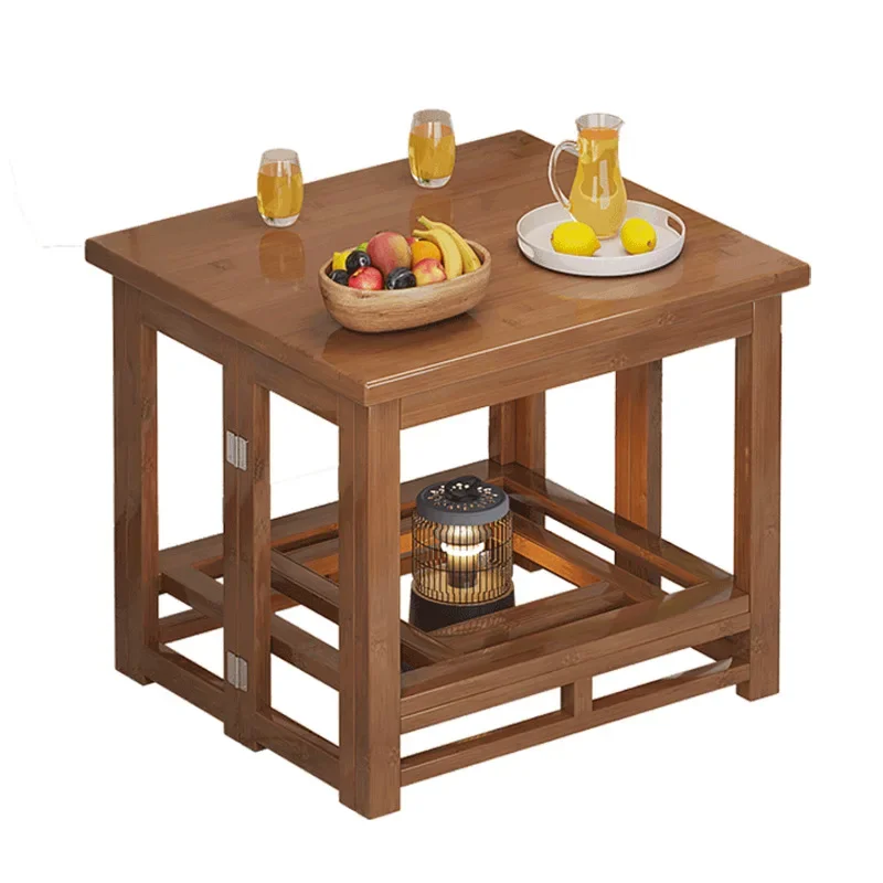 Household square living room heating table, solid wood table folded in winter
Household square living room heating table, solid wood table folded in winter