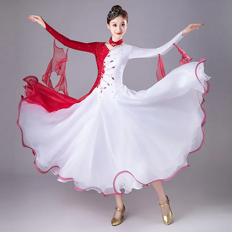 Ballroom Dance Dress Social Competition Standard Performance Costumes Dance Dress For Women's Adult New Style Four Colors Dress
Ballroom Dance Dress Social Competition Standard Performance Costumes Dance Dress For Women's Adult New Style Four Colors Dress