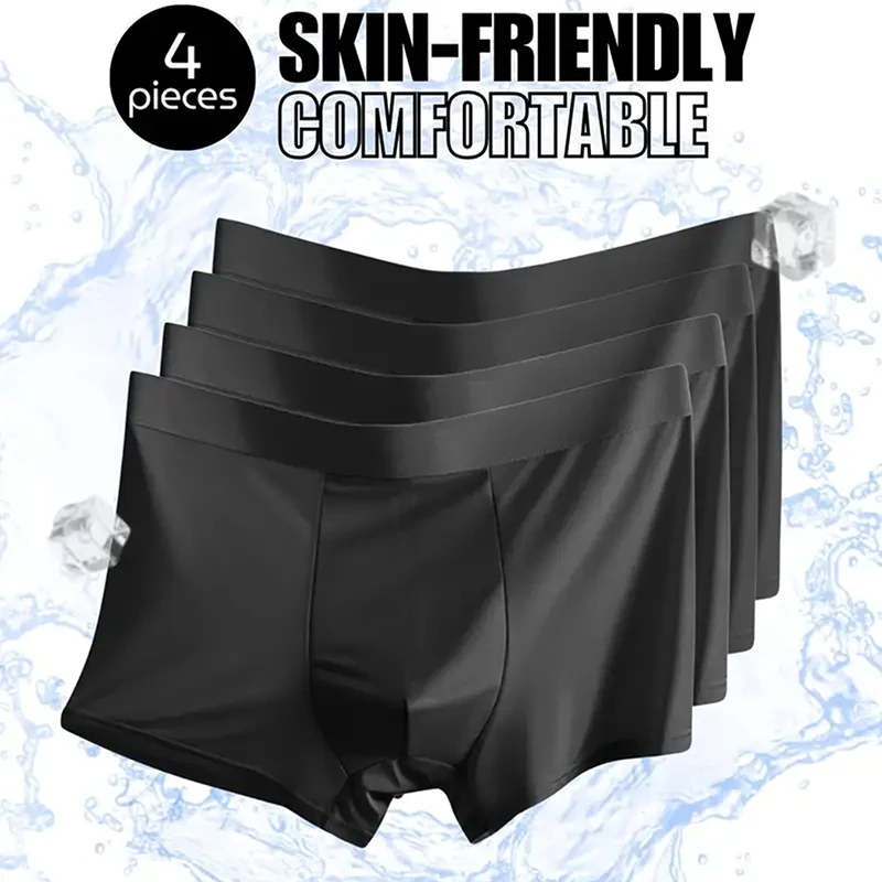 Summer 4Pcs Men Ice Silk Seamless Boxer Shorts Sexy Underwear Boxer Sports Ultra-thin Panties Breathable Underpant Male Briefs
Summer 4Pcs Men Ice Silk Seamless Boxer Shorts Sexy Underwear Boxer Sports Ultra-thin Panties Breathable Underpant Male Briefs