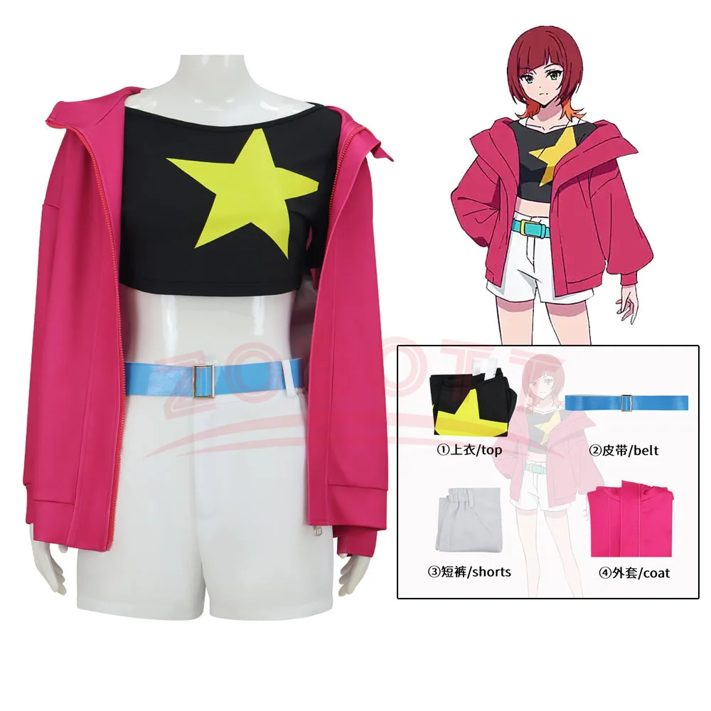 Anime Rena Sakuya Cosplay Punk Hot Pink Coat Star Pattern Top White Shorts Blue Belt Y2K Carnival Christmas
Anime Rena Sakuya Cosplay Punk Hot Pink Coat Star Pattern Top White Shorts Blue Belt Y2K Carnival Christmas