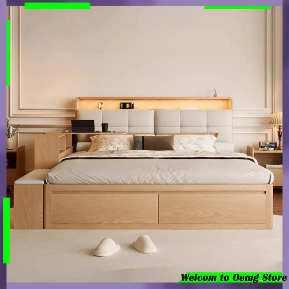 Luxury Multifunctional Double Bed Frame With Unique Design Minimalist Nightstands Storage Perfect For Home Decoration Furniture
Luxury Multifunctional Double Bed Frame With Unique Design Minimalist Nightstands Storage Perfect For Home Decoration Furniture