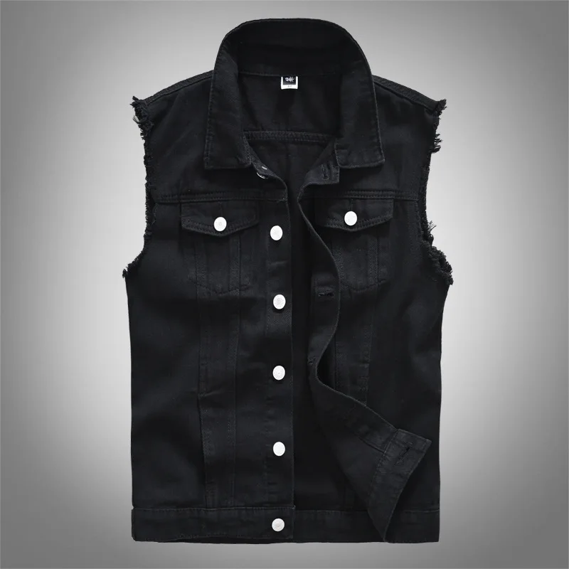 2025 Men's Fashion Jeans Sleeveless Jacket Vest Male Black Blue Denim Jeans Vest Man Cowboy Outdoors Waistcoat Mens Jacket Vest 96 S5563b92e5e2e4f3ebfe3b3cf154e569a4