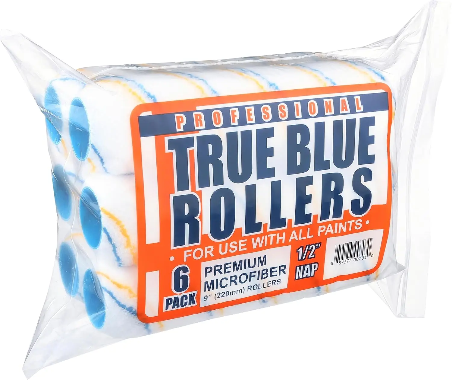 Microfiber Paint Roller Covers 9 Inch, 1/2" Nap Refill Pack of 6 for Smooth Finish on All Surfaces
Microfiber Paint Roller Covers 9 Inch, 1/2" Nap Refill Pack of 6 for Smooth Finish on All Surfaces