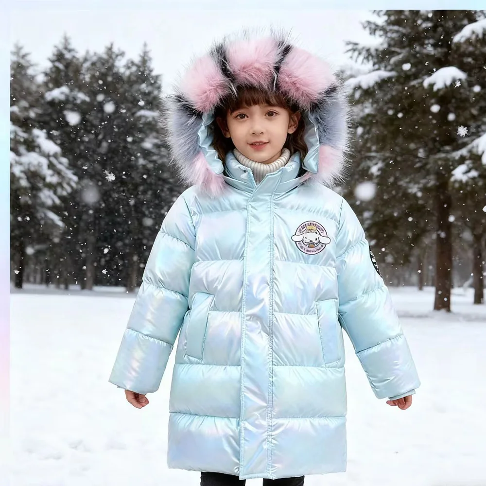 Новая зимняя детская пуховая одежда Kawaii Cinnamoroll, модная красочная теплая хлопковая стеганая куртка с длинным мехом и капюшоном в стиле аниме
Новая зимняя детская пуховая одежда Kawaii Cinnamoroll, модная красочная теплая хлопковая стеганая куртка с длинным мехом и капюшоном в стиле аниме
