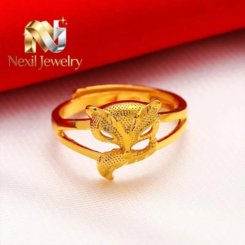 Nexil Jewelry 24K Gold AU999 Wedding Fox Adjustable Ring for Women - 3D Fox Holding Love Knot Luxury Nimble Wedding Aura
Nexil Jewelry 24K Gold AU999 Wedding Fox Adjustable Ring for Women - 3D Fox Holding Love Knot Luxury Nimble Wedding Aura