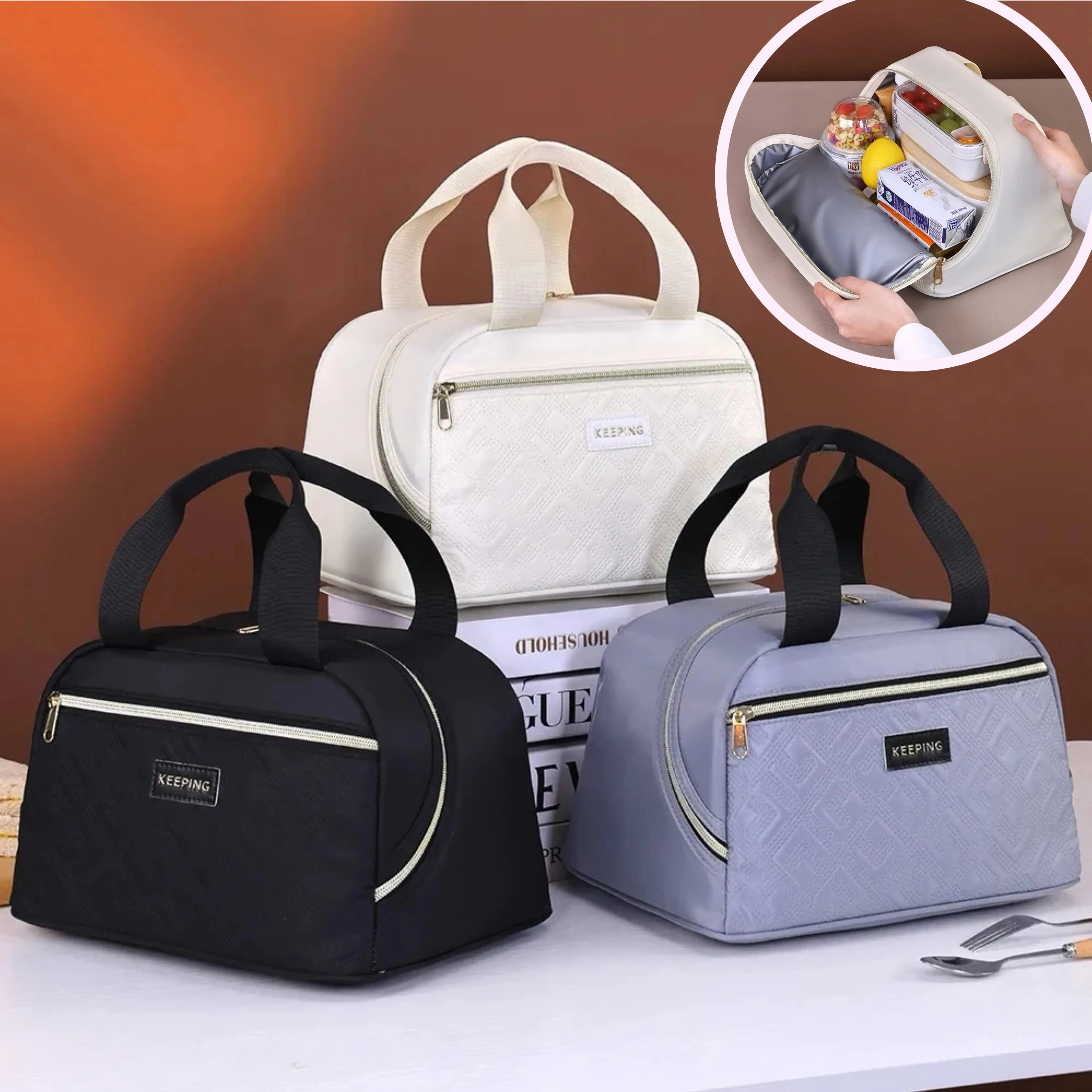 New Stylish Insulated Lunch Bag - Thermal Food Tote for Office, School and Picnic, Leakproof Bento Box Carrier with Handles
New Stylish Insulated Lunch Bag - Thermal Food Tote for Office, School and Picnic, Leakproof Bento Box Carrier with Handles