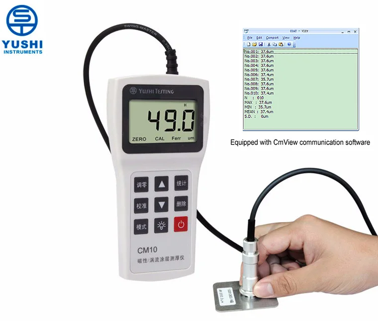 YUSHI CM10F Best Zinc Coating Thickness Measurement Meter Portable Plating Thickness Gauge
YUSHI CM10F Best Zinc Coating Thickness Measurement Meter Portable Plating Thickness Gauge
