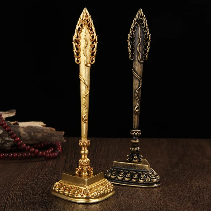 Nepalese Craft Alloy Manjushri Wisdom Sword, Tibetan Tantric Ritual Tool, Dorje Religious Ornament for Home Worship Decor
Nepalese Craft Alloy Manjushri Wisdom Sword, Tibetan Tantric Ritual Tool, Dorje Religious Ornament for Home Worship Decor