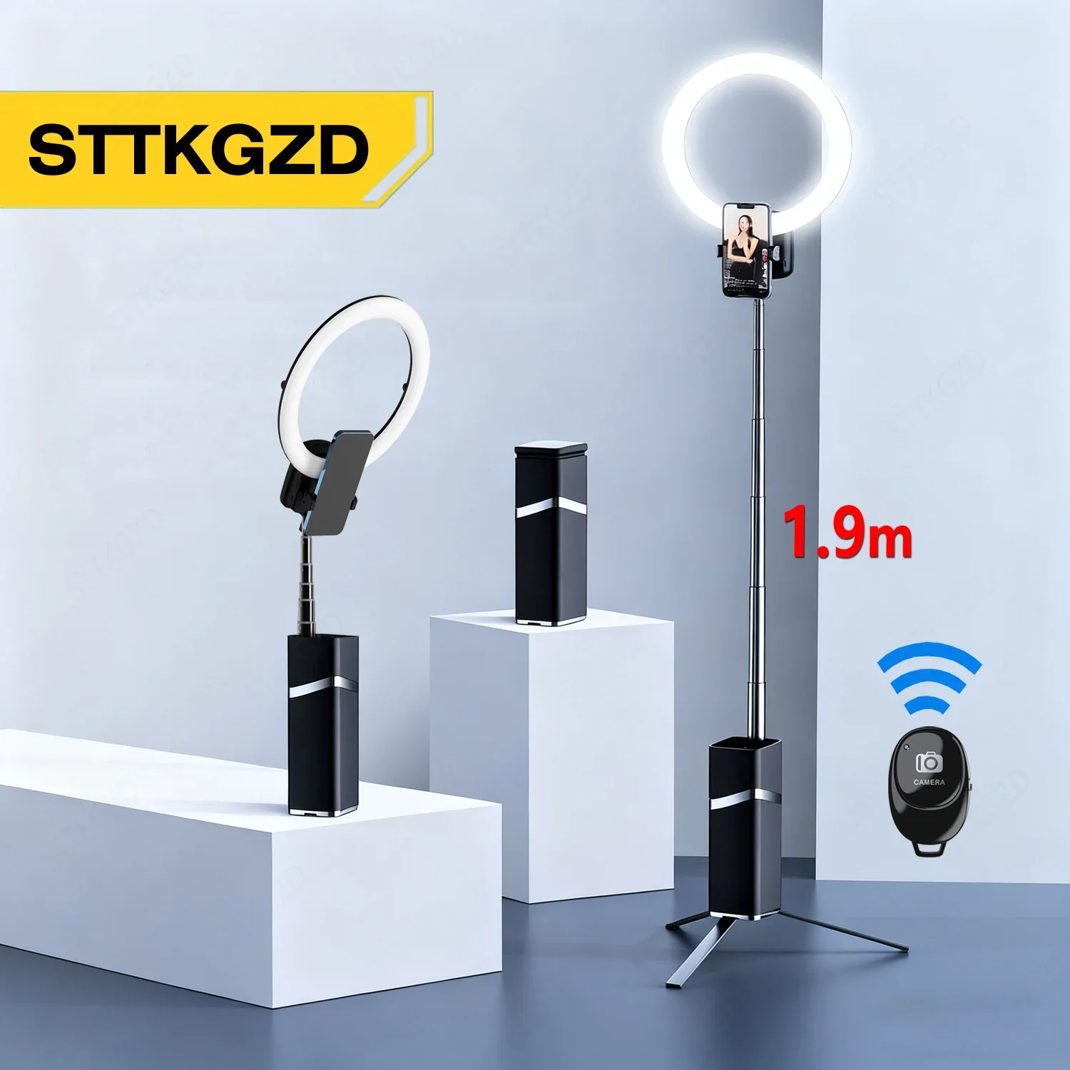 Phone Holder Lampe Portable Integrated Storage Live Streaming Stand Selfie Ring Fill Light Stretch 1930cm Bluetooth Remote
Phone Holder Lampe Portable Integrated Storage Live Streaming Stand Selfie Ring Fill Light Stretch 1930cm Bluetooth Remote