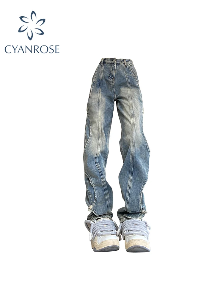 Women Baggy Blue Jeans Y2k Vintage Cowboy Pants Aesthetic Harajuku Straight Denim Trousers Fashion 90s Emo 2000s Trashy Clothes
Women Baggy Blue Jeans Y2k Vintage Cowboy Pants Aesthetic Harajuku Straight Denim Trousers Fashion 90s Emo 2000s Trashy Clothes