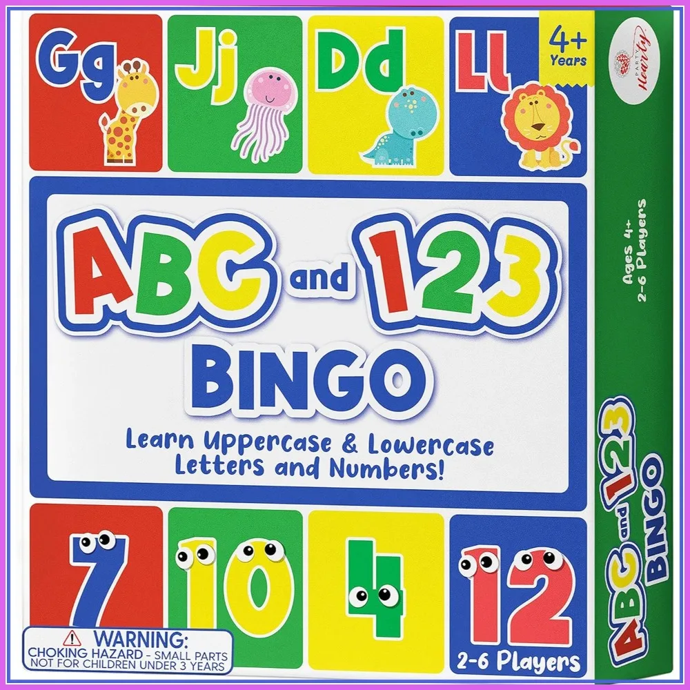 ABC and 123 Bingo Board Game - Learn to Read Fun 2 Versions for Ages 4 and Up Animal Edition
ABC and 123 Bingo Board Game - Learn to Read Fun 2 Versions for Ages 4 and Up Animal Edition