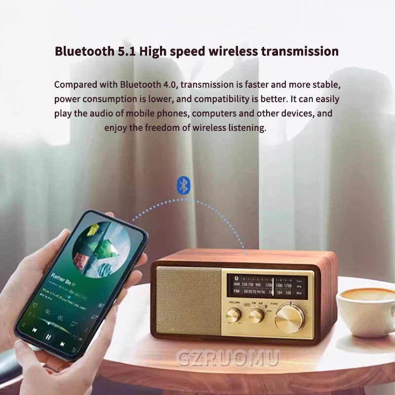 Bluetooth Speaker Bluetooth Sound Retro Classic Speaker Retro Radio Wireless Bluetooth 5.1 Wooden Portable Subwoofer
Bluetooth Speaker Bluetooth Sound Retro Classic Speaker Retro Radio Wireless Bluetooth 5.1 Wooden Portable Subwoofer