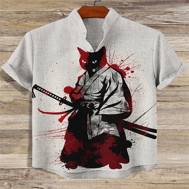 2025 Men's 3D Black Cat Warrior Fashion Printed Casual Shirt, Polyester Fiber Fabric Fashion Short Sleeve Top
2025 Men's 3D Black Cat Warrior Fashion Printed Casual Shirt, Polyester Fiber Fabric Fashion Short Sleeve Top