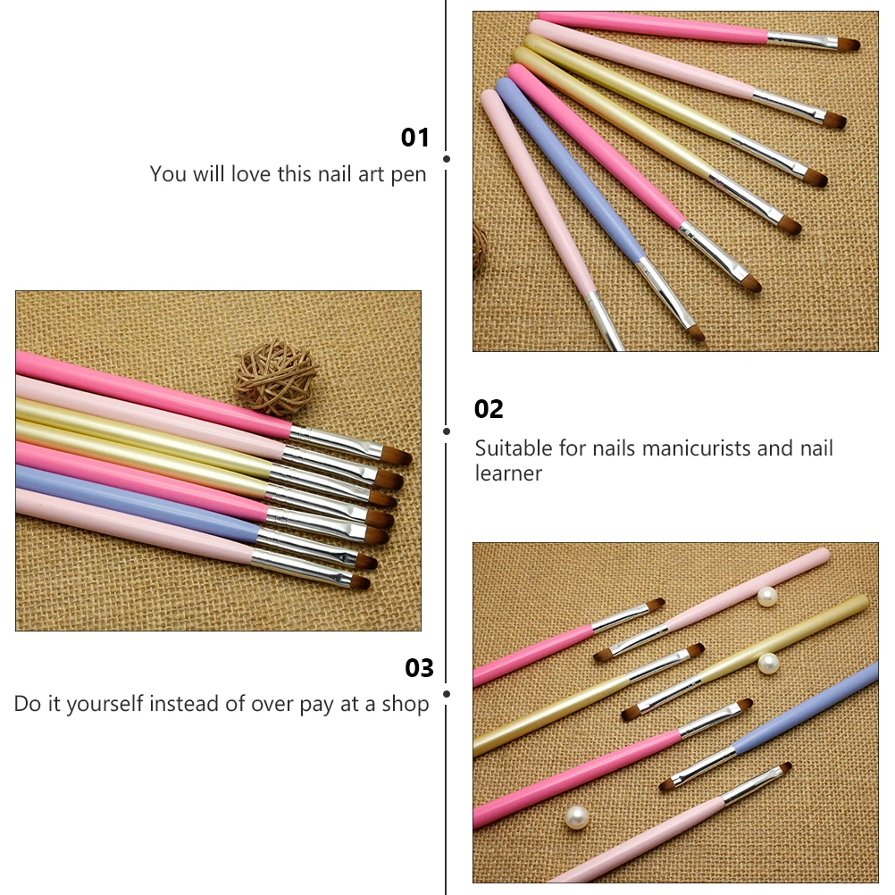 8pcs Nail Brush Set Semicircle Gel Polish Extension Zinc Alloy Wood Nylon Practical Manicure Pen Home Use
8pcs Nail Brush Set Semicircle Gel Polish Extension Zinc Alloy Wood Nylon Practical Manicure Pen Home Use