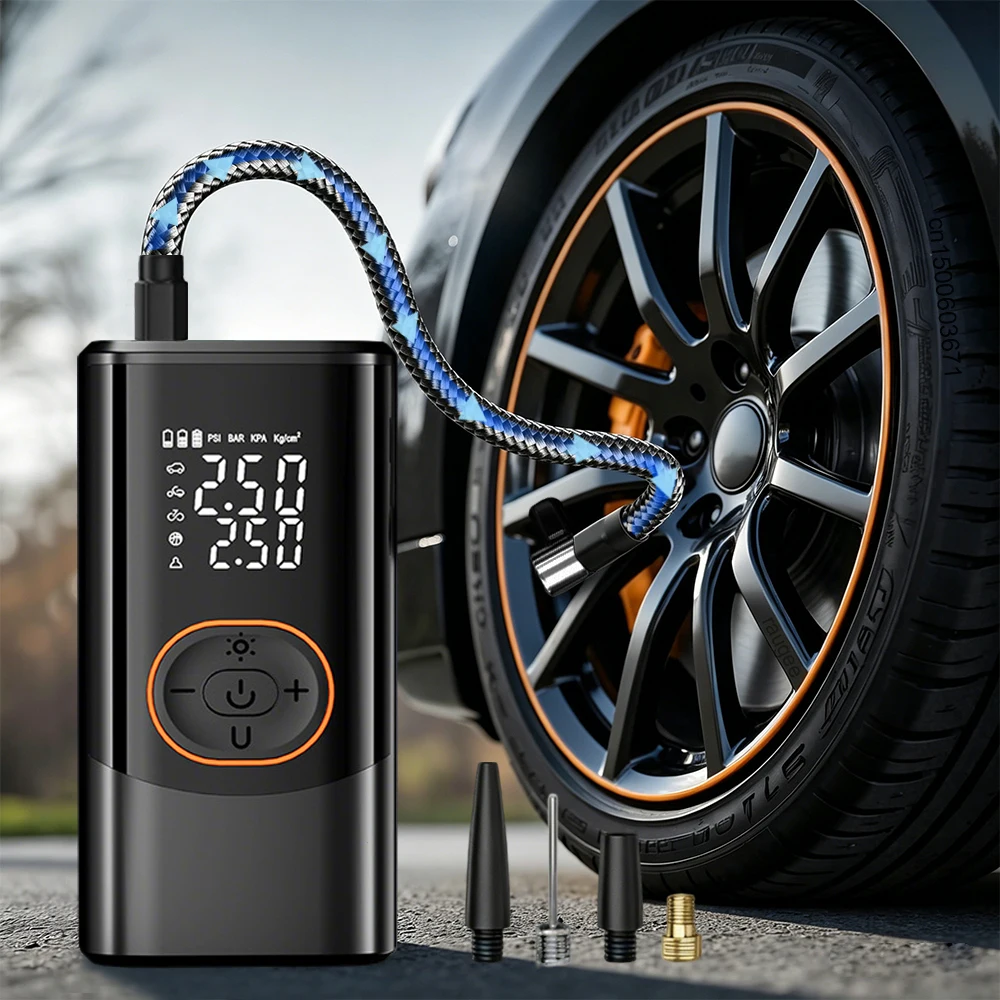 Wireless Car Air Pump Portable Air Compressor Smart Digital Electric Tire Inflator Pump for Car Motorcycle Bicycle Tire Air Pump
Wireless Car Air Pump Portable Air Compressor Smart Digital Electric Tire Inflator Pump for Car Motorcycle Bicycle Tire Air Pump