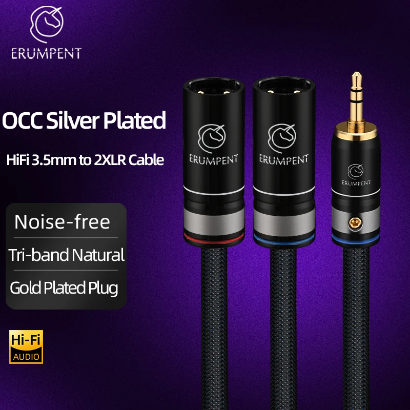 Кабель ERUMPENT HiFi Audio 3.5 мм на 2XLR для телефона и микшера, стерео, с серебряным покрытием OCC, Y-образный разветвитель 3.5 мм на 2XLR (штекер или гнездо)
Кабель ERUMPENT HiFi Audio 3.5 мм на 2XLR для телефона и микшера, стерео, с серебряным покрытием OCC, Y-образный разветвитель 3.5 мм на 2XLR (штекер или гнездо)