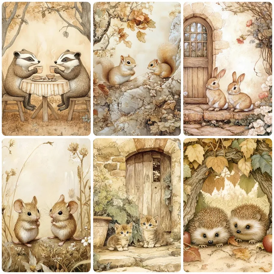 DIY Vintage Forest Animal Jigsaw Puzzle, Whimsical Squirrels, Mice and Hedgehogs in Cozy Scenes, Nostalgic Wall Decor
DIY Vintage Forest Animal Jigsaw Puzzle, Whimsical Squirrels, Mice and Hedgehogs in Cozy Scenes, Nostalgic Wall Decor