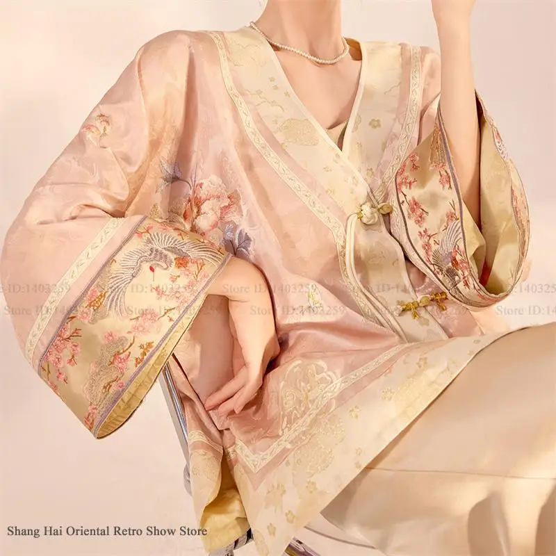 Chinese Style Tang Clothes Jacquard Embroidery Hanfu Cardigan Coat Retro V-Neck Qipao Top Jacket Spring Summer Women's Outwear
Chinese Style Tang Clothes Jacquard Embroidery Hanfu Cardigan Coat Retro V-Neck Qipao Top Jacket Spring Summer Women's Outwear